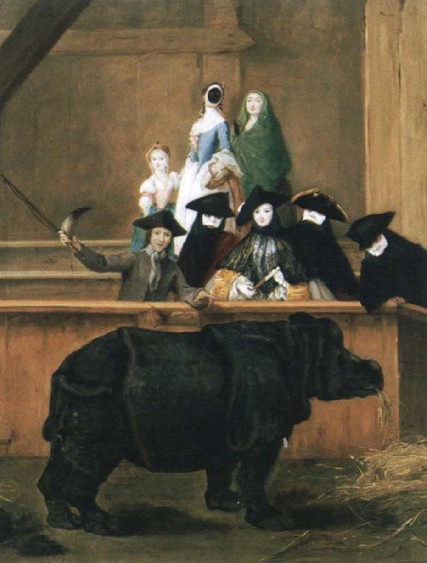 Pietro Longhi exhibition of a rhinoceros at venice China oil painting art